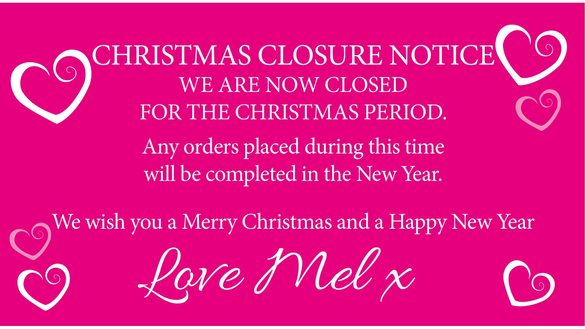 xmas closure
