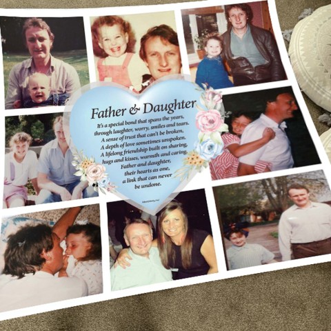 Father & Daughter Photo Blanket