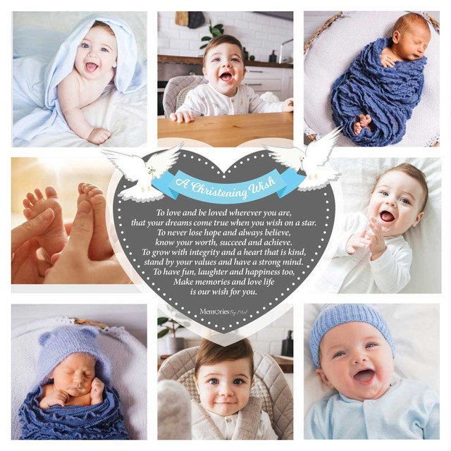 A Christening Wish Boy Photo Blanket