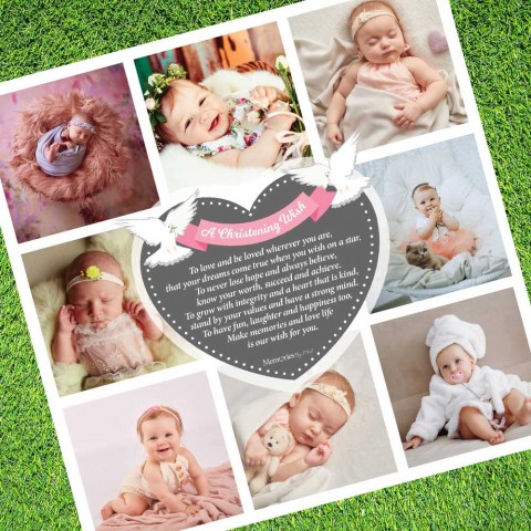 A Christening Wish Girl Photo Blanket