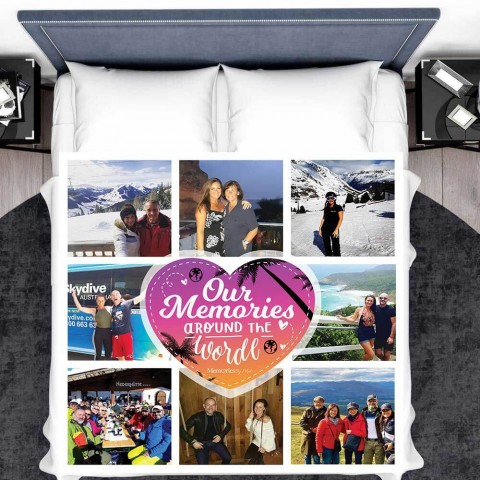 Around The World Photo Blanket