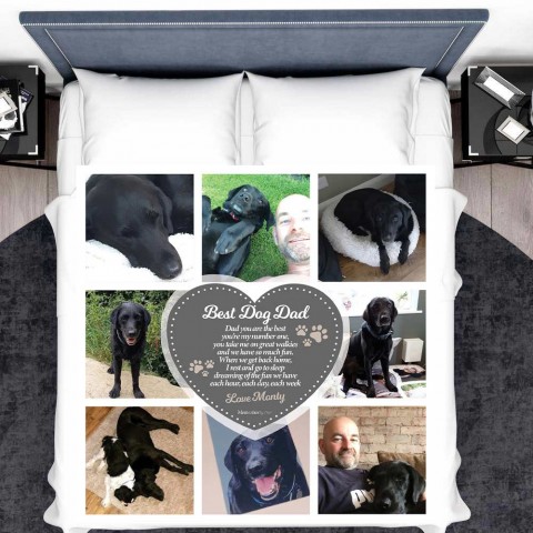 Best Dog Dad Photo Blanket