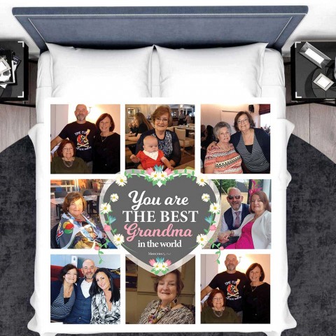 Best Grandma In The World Photo Blanket 