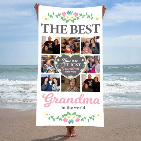 Best Grandma In The World Photo Towel