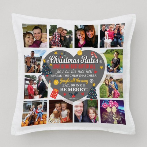 Christmas Rules Photo Cushion (12 Photos)