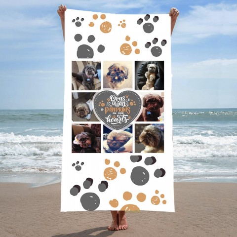 Dogs Leave Pawprints Photo Towel