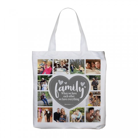 Family Photo Tote Bag (12 Photos)