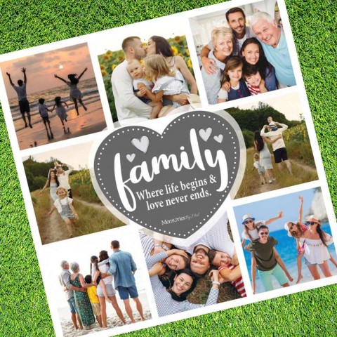 Family Photo Blanket (8 Photos)