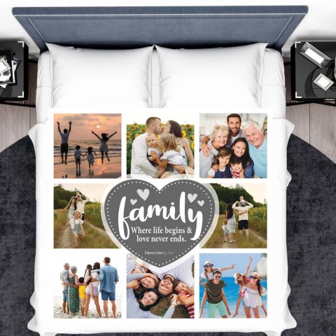 Family Photo Blanket (8 Photos)