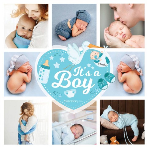 It's A Boy Photo Blanket