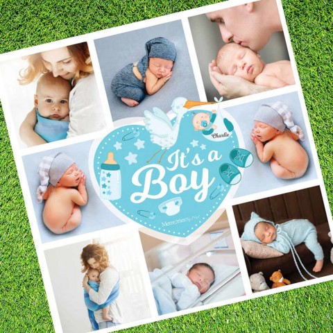 It's A Boy Photo Blanket