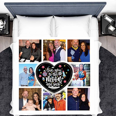 Love You To The Moon And Back Photo Blanket
