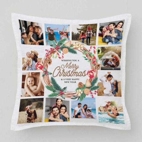 Merry Christmas Photo Cushion