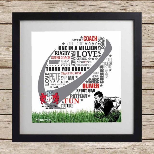 Rugby Word Art Frame