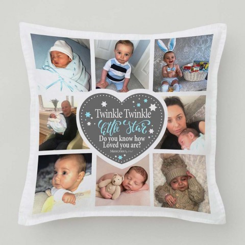 Twinkle Twinkle Blue Photo Cushion