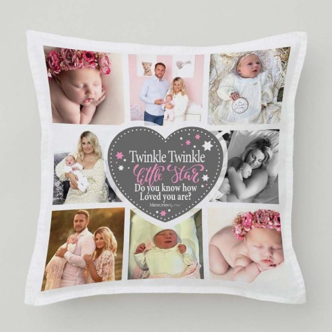 Twinkle Twinkle Pink Photo Cushion